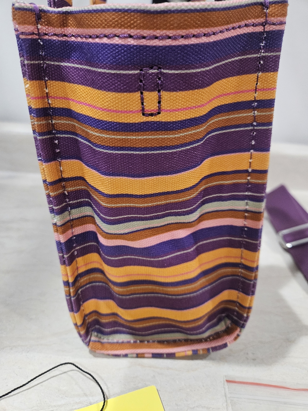 Marc Jacobs The Tote Bag - Purple & Orange Striped Canvas - Picture 7 of 11